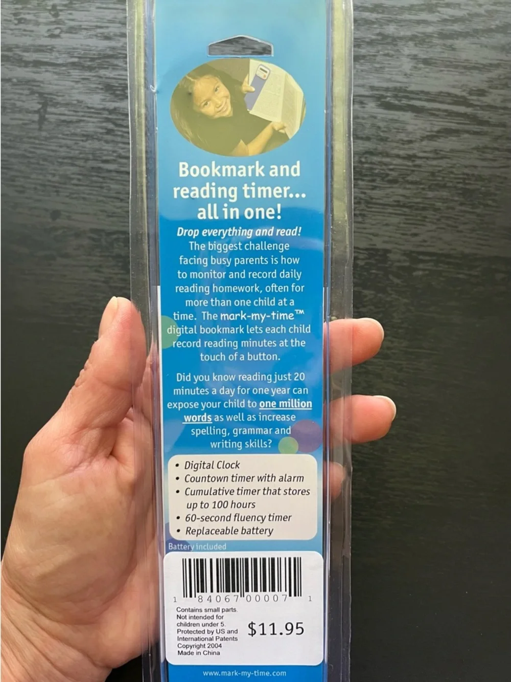 Digital Bookmark Mark my Time in Hot Pink